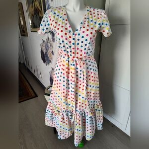 color me courtney Vintage Dress Fun Eclectic Happy Cotton Sz 14 Best Fit…